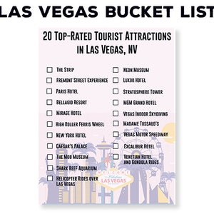 Las Vegas Printable Bucket List, Travel Planner, Vacation Planner, Travel Checklist, Trip Planner, Travel Bucket List, Las Vegas Tourism