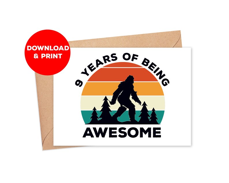Printable Birthday Card for Son / Birthday Card for 9 Year Old Boy ...