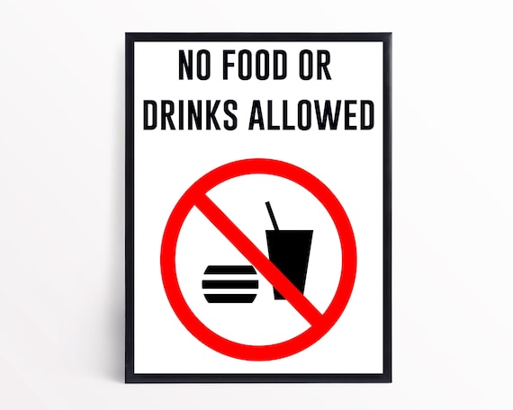 Printable No Food or Drinks Allowed Sign No Food or Drink | Etsy