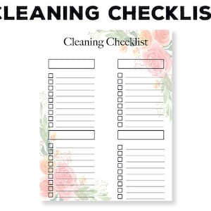 Printable Cleaning Checklist, Cleaning Planner, Cleaning Schedule, Cleaning Printable, Weekly Cleaning, Cleaning List, House Cleaning