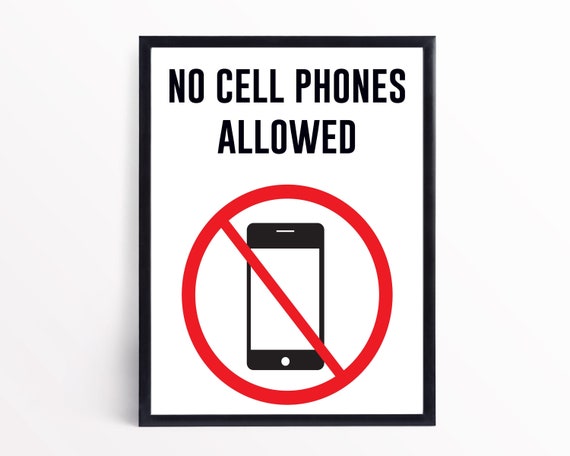 Druckbares Keine Handys erlaubt Zeichen, Kein Handy-Zeichen, Kein Handy -Nutzungs-Zeichen, Kein Handy-Klassenzimmer, Keine Handy-Zone -   Österreich
