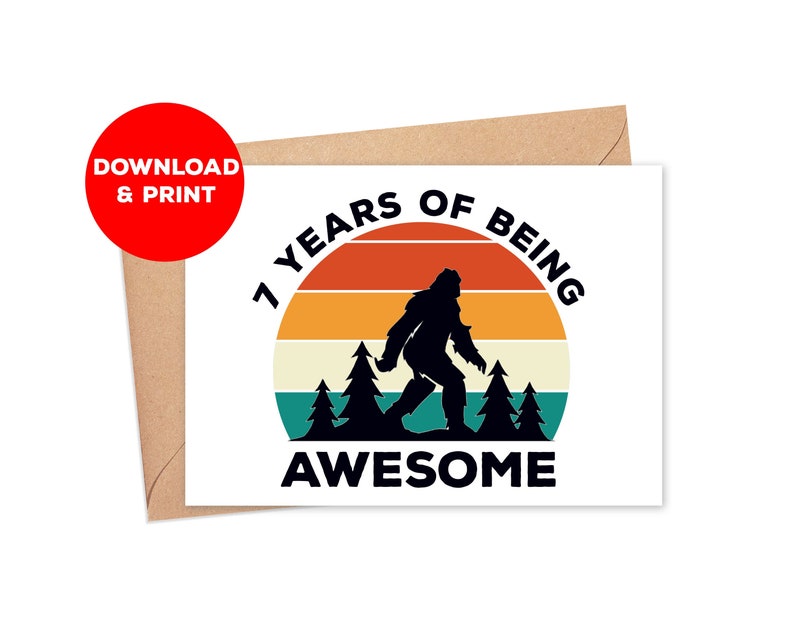 Printable Birthday Card for Son / Birthday Card for 7 Year Old - Etsy