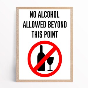 No Alcohol Beyond This Point Sign, No Alcohol Sign, No Drinking Sign ...
