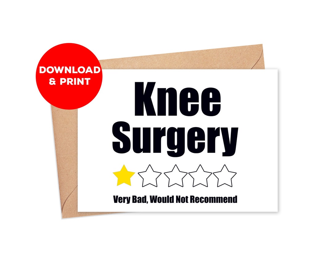 Knee Surgery Card / Knee Replacement Card / Knee Surgery Gift for Men