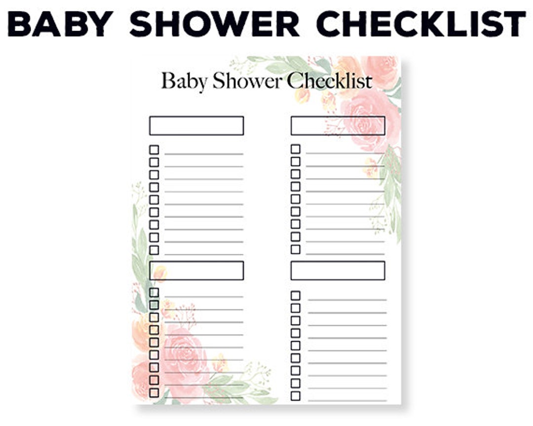 Baby Shower Checklist, Baby Shower Planner, Babyshower Checklist, Baby