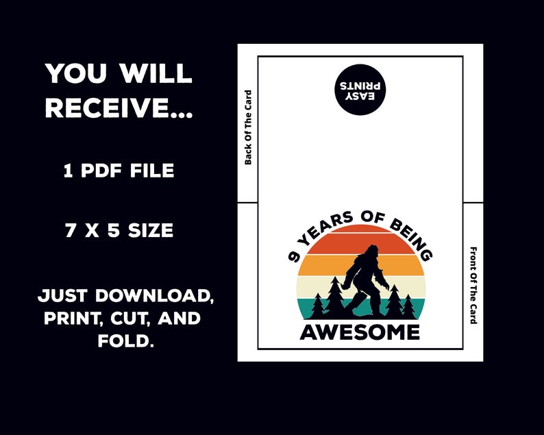 Printable Birthday Card for Son / Birthday Card for 9 Year Old Boy ...