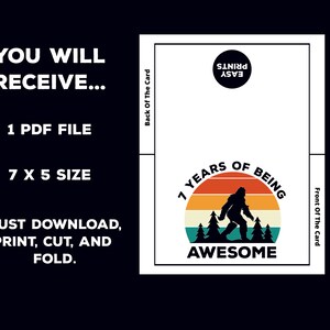 Printable Birthday Card for Son / Birthday Card for 7 Year Old - Etsy