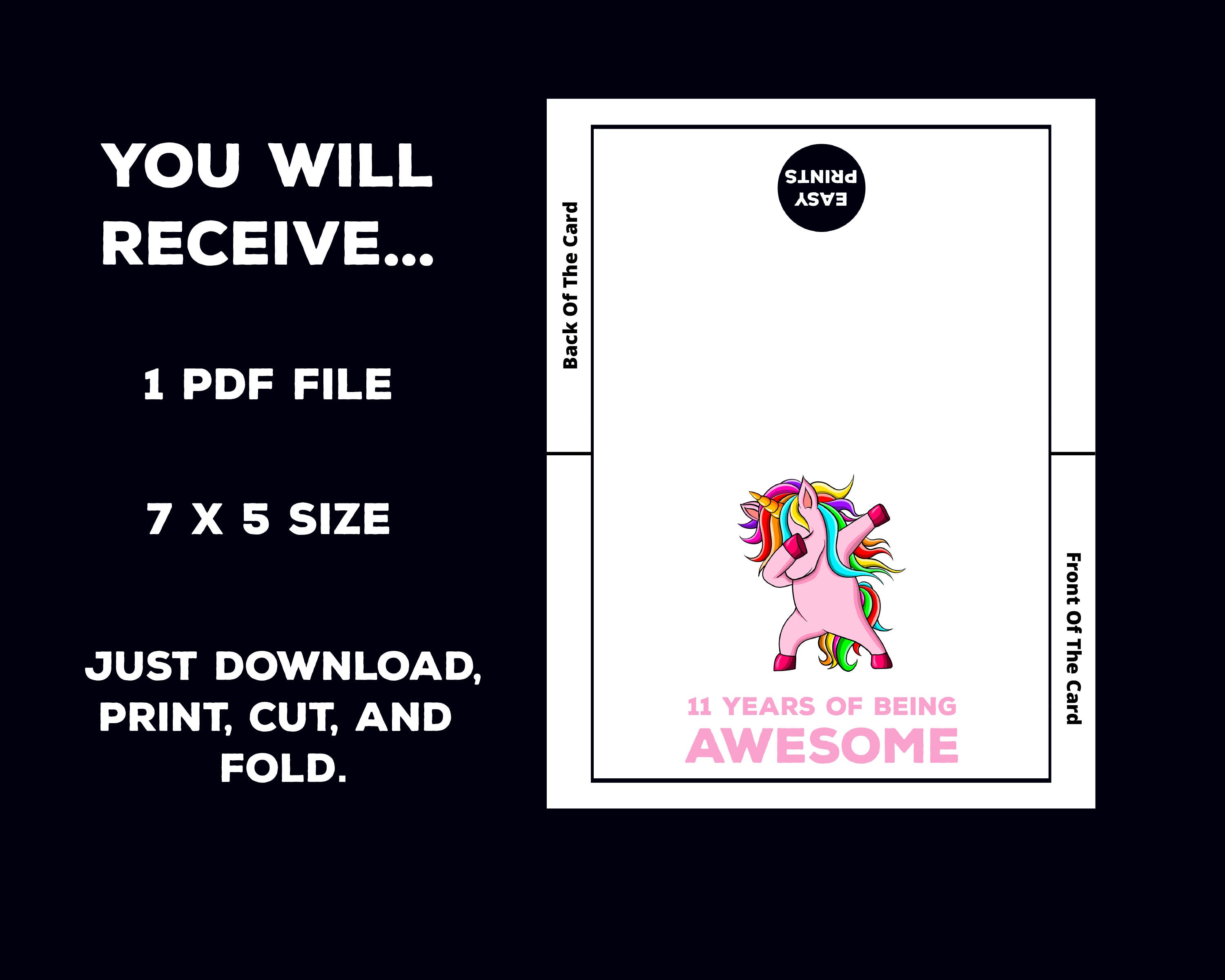 11th-birthday-card-for-a-girl-printable-birthday-card-for-etsy-canada