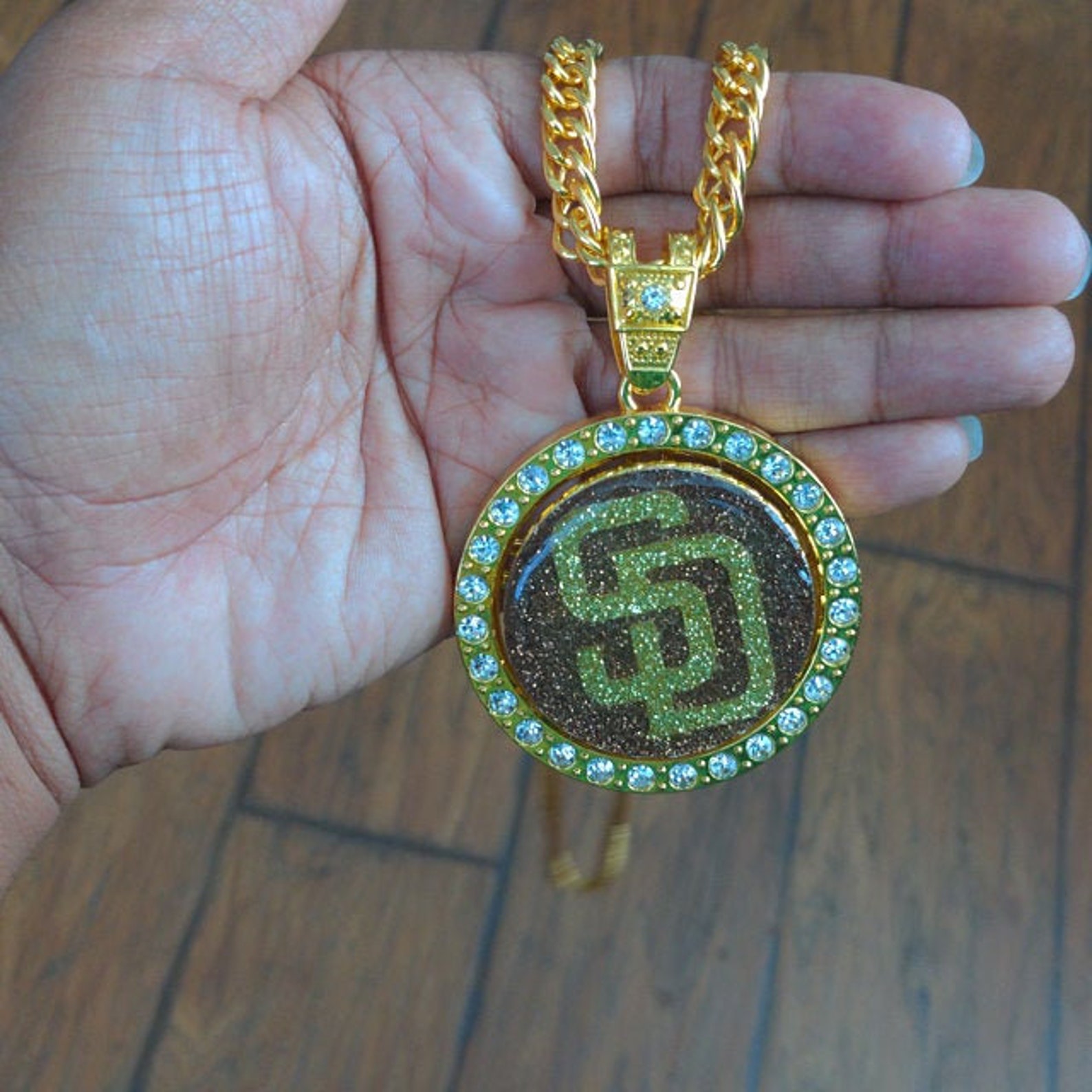 San Diego Padres Swag Chain Gold Spin Lets Go Padres Spin Etsy