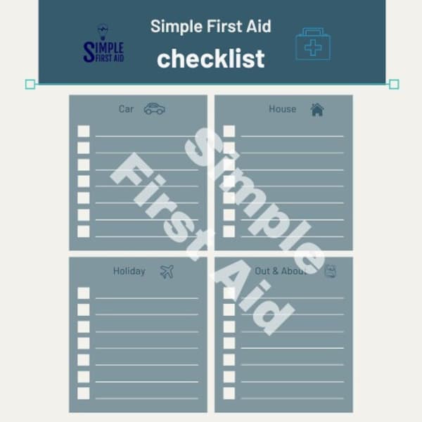 Afdrukbare EHBO-kit checklist inventaris noodkit sjabloon EHBO-kit organisator voorbereiding op noodsituaties Afdrukbare checklist PDF A4
