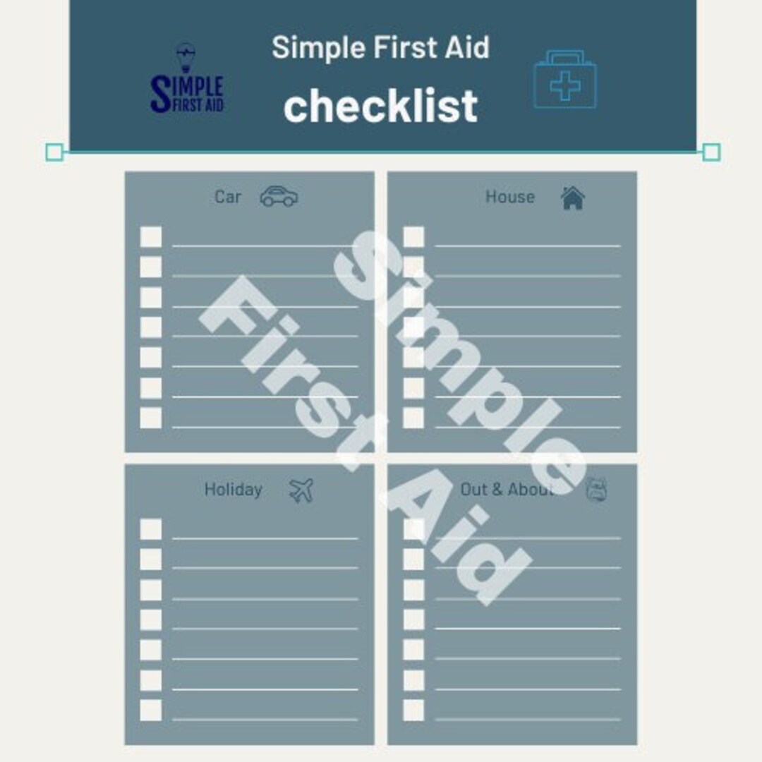 Printable First Aid Kit Checklist Inventory Emergency Kit Template