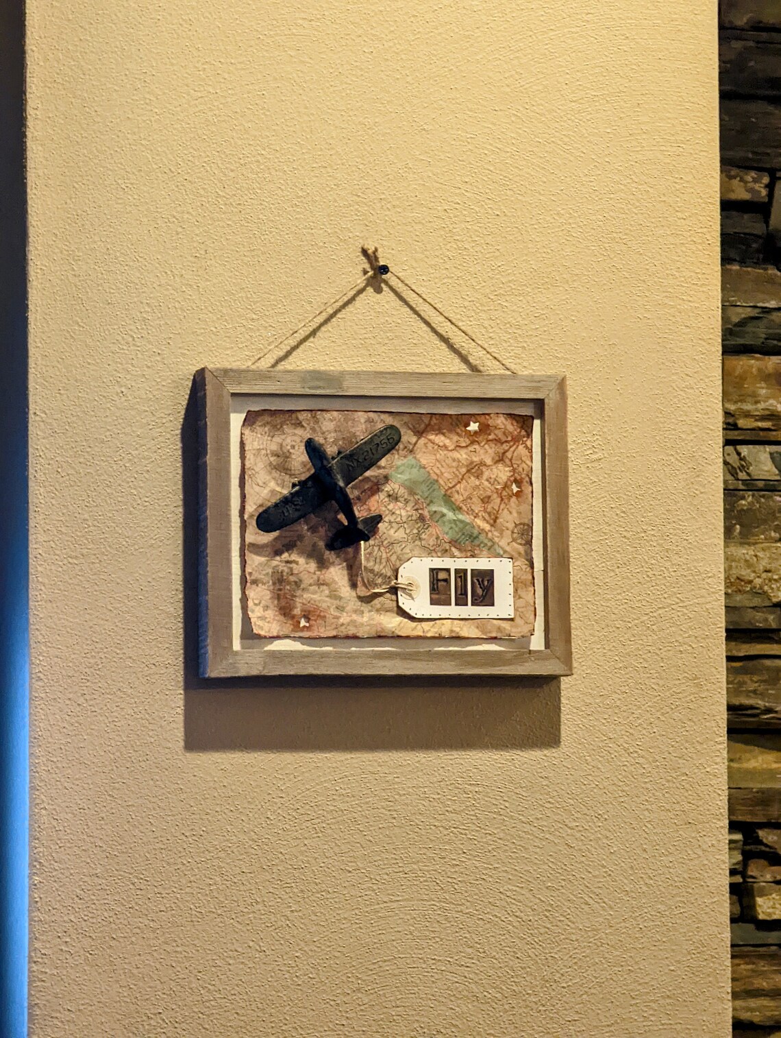 Airplane Collage Art: Decoupage Map & Miniature Plane (8x10) - Etsy