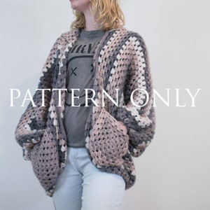 Crochet Pattern - Boho 70's Granny Square Hexagon Cardigan