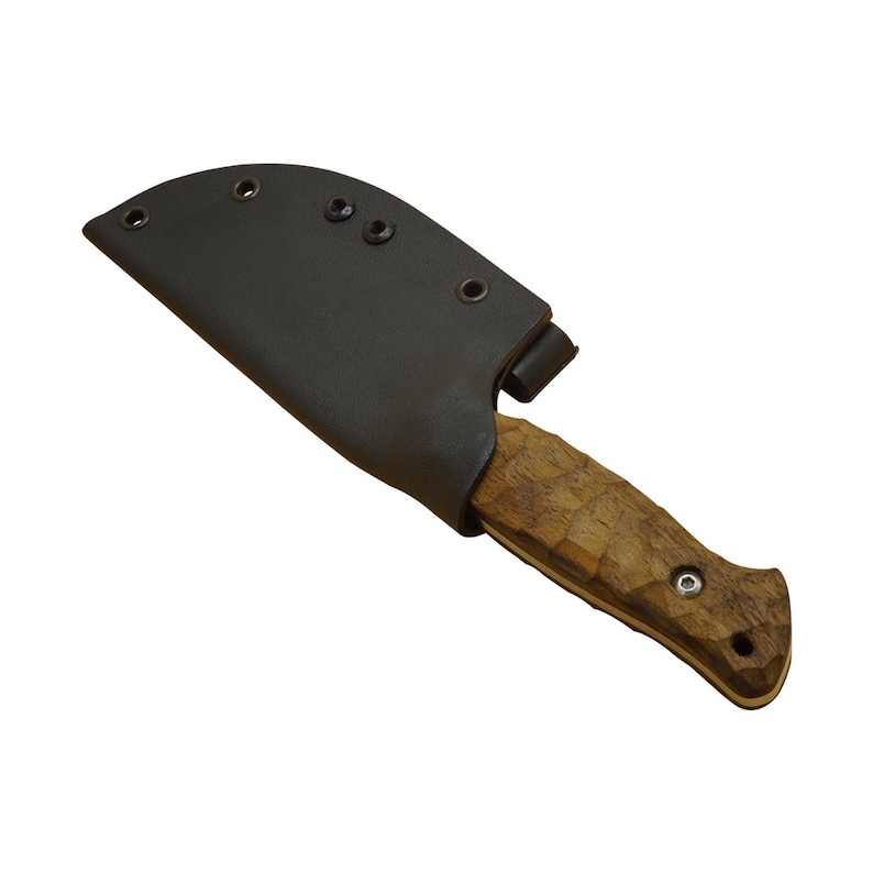 Set de couteau de chasse et de camping, Couteau tactique et bushcraft, Acier carbone 1070 Poignée en bois de noyer, Gaine en kydex avec EDC image 5