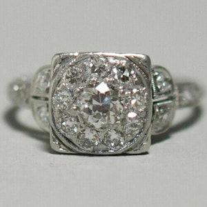 Old European Cut Moissanite Diamond Engagement Ring, Antique Art Deco Vintage Inspire Ring, Edwardian Wedding Ring For Her, Anniversary Gift