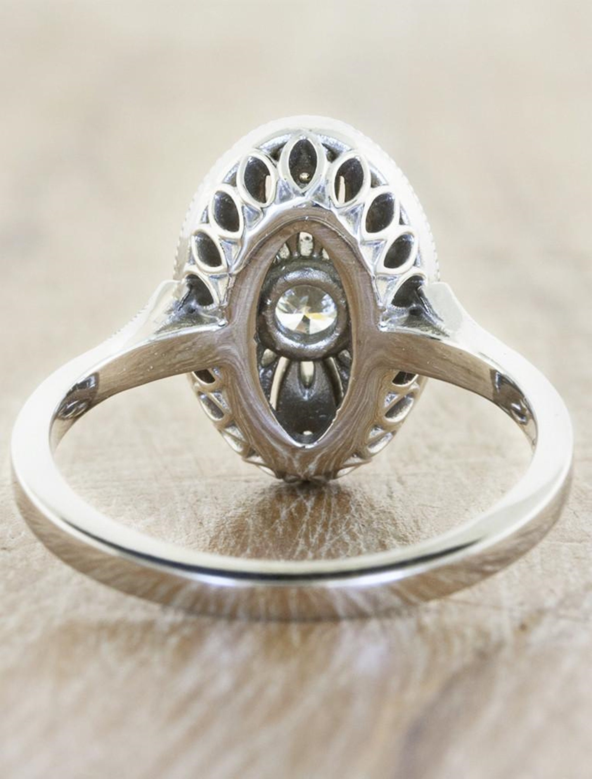 Edwardian Oval Engagement Ring Art Deco CZ & Moissanite Etsy