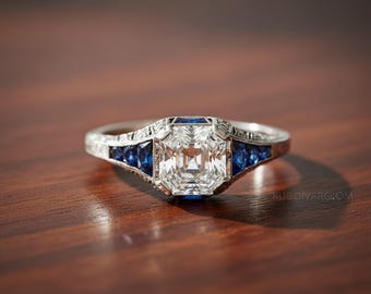 925 Sterling Silver Round & Baguette Cz Ladies Ring Set