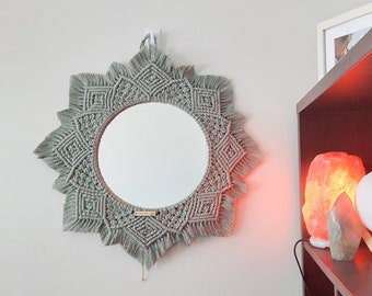 MACRAME MIRROR | Boho Decor | Macrame Art | Wall Hanging | Mandala Macrame | Handmade Macrame Mirror | Home Decor