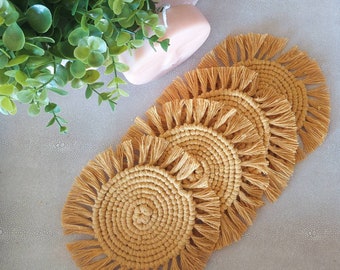 COASTERS | Macrame | Macrame Art | Boho | Bohemian Style | Australian Macrame | Recycled Cord | Home Decor | Dining Ware