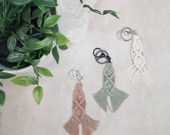 MERMAID TAILS | Double | Macrame Keyring | Boho | Keychain