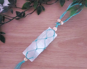 CRYSTAL HANGER | Single | Car Charm | Macrame Decor | Macrame Hanger | Crystal Macrame