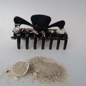 Mariage sur la plage, mariée avec coquillages, grande barrette à cheveux en coquillage, enterrement de vie de jeune fille (EVJF), matériaux naturels, fête sirène, accessoire pour cheveux en coquillage décoré