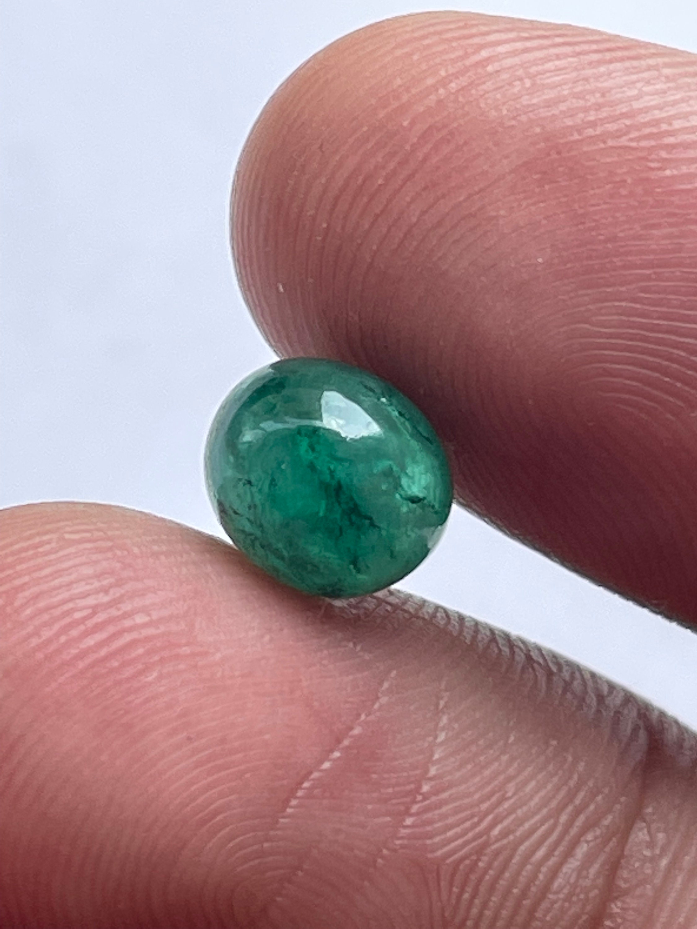 Emerald oval cabochon emerald cabochon for jewellery 7x6x5 mm | Etsy