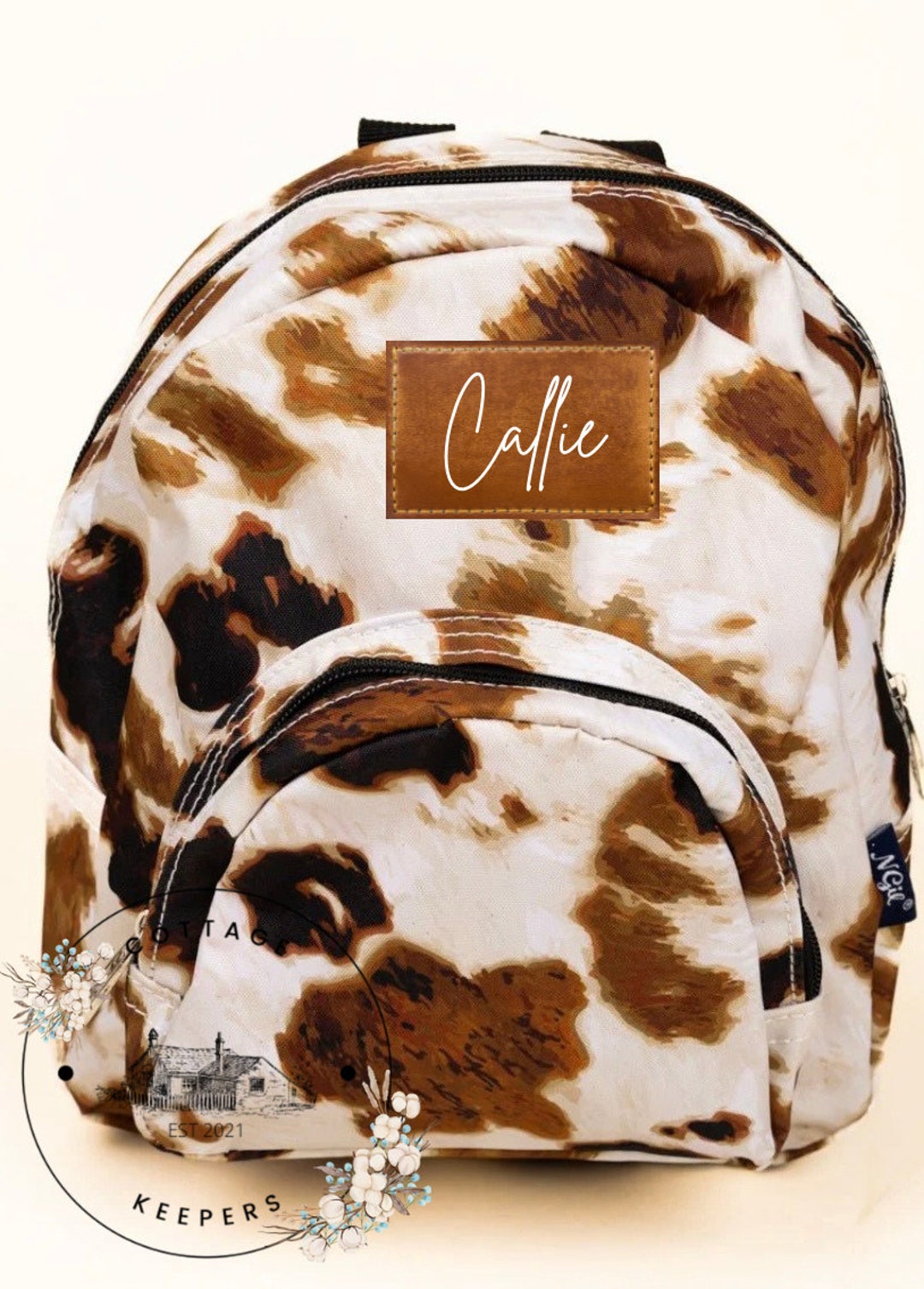 Cow Backback Personalized Cow Print Small Backpack for Kids, Custom Toddler Backpack ...