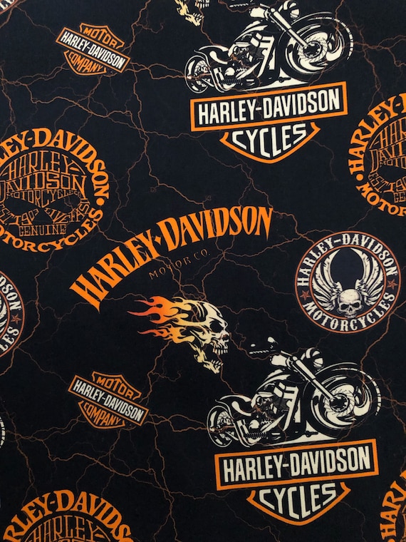 Harley Davidson Cotton Fabric Etsy