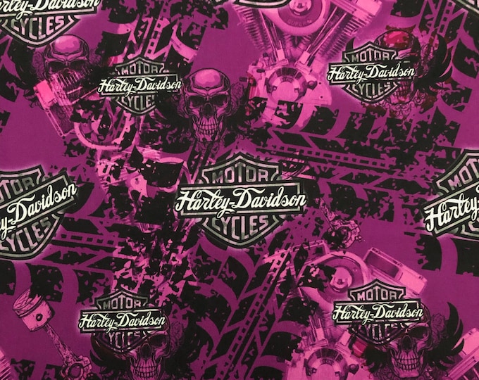 Harley Davidson Cotton Fabric Etsy