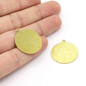 25x28mm Raw Brass Textured Round Stamping Blanks, Round Disc Charms, Raw Brass Disc, Raw Brass Charms - R461