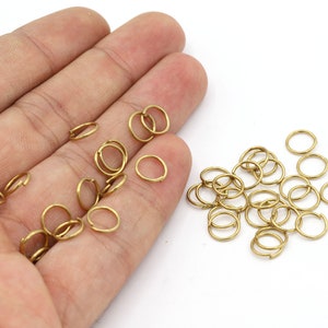 20 Ga 0.8x8mm Raw Brass Jump Rings, Circle Ring, Round Hoop, Circle, Open Jump Rings, Raw Brass Open Jump Rings -R132