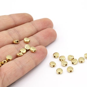 5,5mm 24 K Shiny Gold Plated Eye Charm, Gold Plated Bracelet Eye, Eye Necklace, Eye Beads, Gold Plated Eye Beads, Spacer Eye Beads - G1449