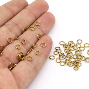20 Ga 0.8x5mm Raw Brass Jump Rings, Circle Ring, Round Hoop, Circle, Open Jump Rings, Raw Brass Open Jump Rings -R129