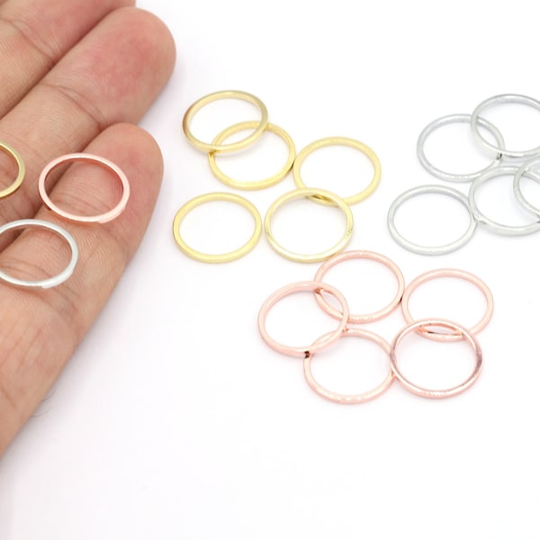 14mm 24 K Shiny Gold Plated, Rose Gold Plated, Rhodium Plated Closed Ring, Circle Ring, Round Hoop, Circle, Closed Ring, Ring Settings - G19