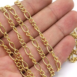 4x5mm 24 K Shiny Gold Plated Curb Chains, Flat Patterned Chains, Necklace Chains -C119