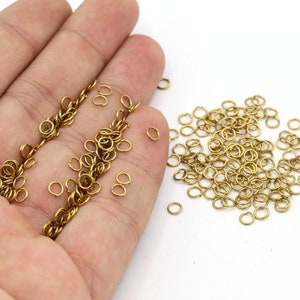 24 Ga 0.5x4mm Raw Brass Jump Rings, Circle Ring, Round Hoop, Circle, Open Jump Rings, Raw Brass Open Jump Rings -R126