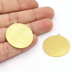 30x33mm Raw Brass Textured Round Stamping Blanks, Round Disc Charms, Raw Brass Disc, Raw Brass Charms - R527