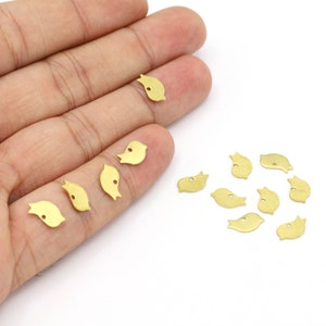6 x 11 mm onbewerkte koperen vogelbedels, onbewerkte koperen vogelketting, onbewerkte koperen hanger vogel, onbewerkte koperen minivogel - R466