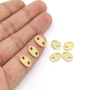 9x12mm 24 K Shiny Gold Plated Button Charms, Button Connectors, Gold Plated Chains Spacer, Ball Spacer - G346