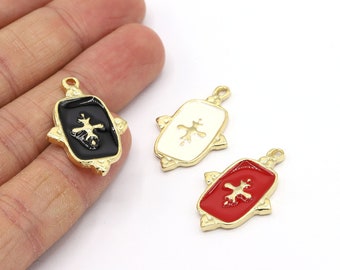 19x30mm 24 K Shiny Gold Plated Cross Pendants, Cross Charms, Enamel Cross Pendant, Enamel Cross Charm, Necklace Findings, Pendant - G999