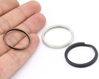 30mm Antique Silver Plated, Copper Plated, Black Plated Key Chain Rings, Split Key Rings, Key Chain, Jewelry Making, Rings, Key - T378