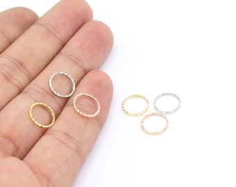 10 mm 24 K glänzend vergoldet, Rose vergoldet, rhodiniert geschlossener Ring, Verbinder, Kreis Verbinder, Ring Creolen, geschlossener Ring - G426