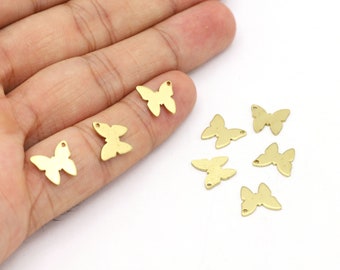 10mm Raw Brass Butterfly Charms, Mini Raw Brass Butterfly, Butterfly Charms, Butterfly, Raw Brass Butterfly, Raw Brass, Brass - R475