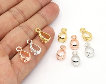 8x16mm 24 K Shiny Gold Plated, Rhodium Plated, Rose Gold Plated Pendant Bail, Pendants, Bail - G48