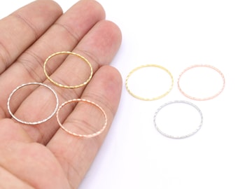 20mm 24 K Shiny Gold Plated, Rose Gold Plated, Rhodium Plated Closed Ring, Connectors, Circle Connectors, Ring Hoops, Closed Ring - G431