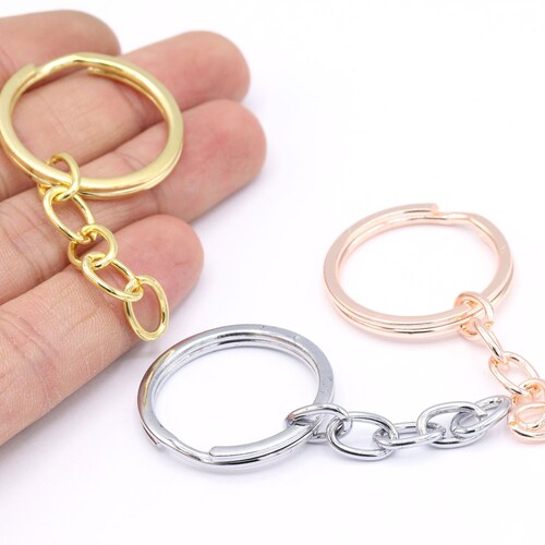 24mm 24 K Shiny Gold Plated Key Chain Ringsplit Key Ring - Etsy