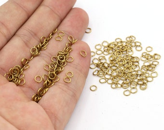 24 Ga 0.5x4mm Raw Brass Jump Rings, Circle Ring, Round Hoop, Circle, Open Jump Rings, Raw Brass Open Jump Rings -R126