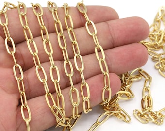 5x10mm 24 K Shiny Gold Plated Oval Chains , Box Chains , Oval Rolo Chains , Bulk Chains, Necklace Chains, Necklace - C272