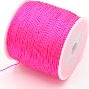1 bobina (100 iarde) 0,8 mm di corda di nylon con nodo cinese, corda per braccialetti, perline Shamballa Macrame, corda per maglieria, corda per macrame - P52